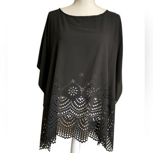 Black Laser Cut Blouse